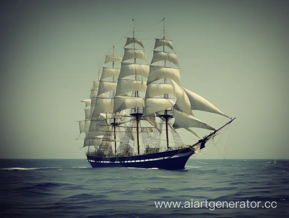 Sailing-Ship-in-the-Vast-Sea-Keep-Course