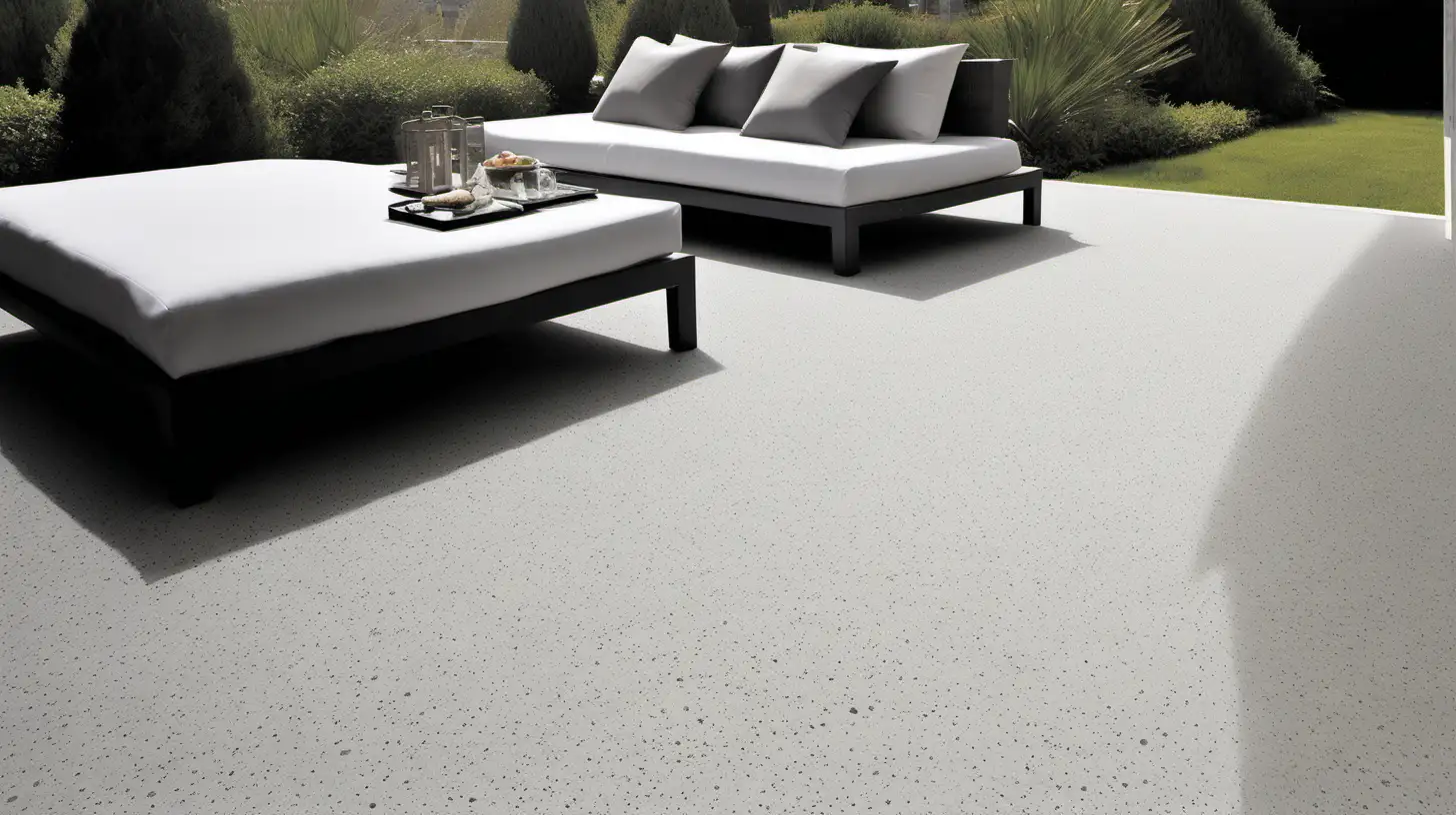 terrasse piscine sols granulat pierre fins sable gris blanc maison déco soleil