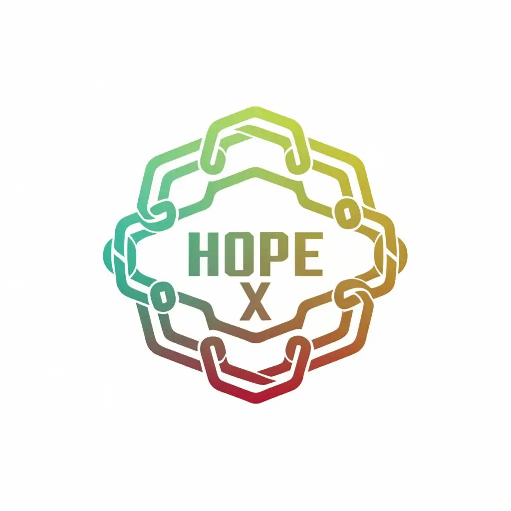 logo, chains, with the text "HOPE X", typography, be used in Finance industry