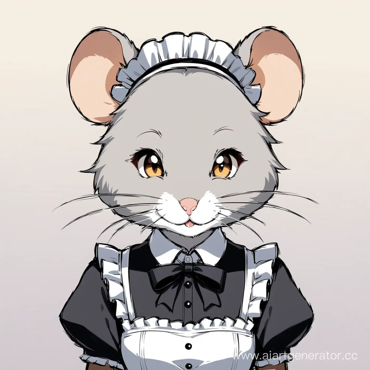 Gray-Furry-Mouse-Maid-Avatar-with-Whimsical-Accessories