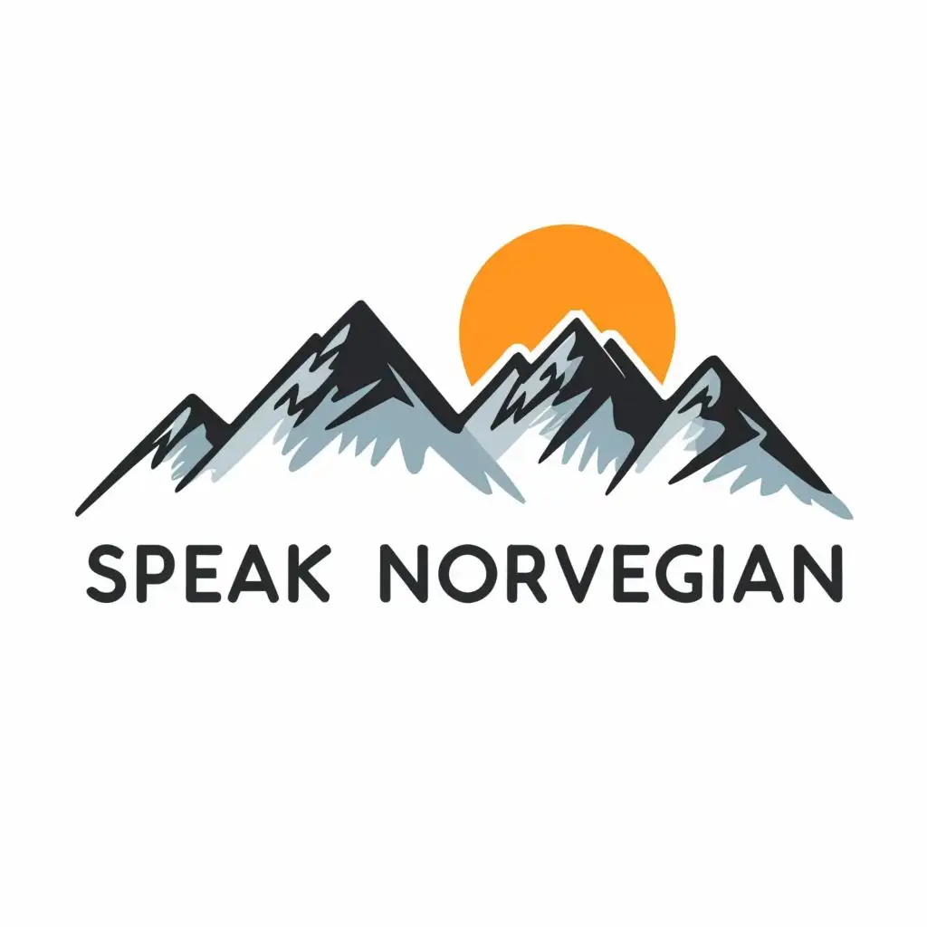 logo, mountains, with the text "Speak Norvegian", typography, be used in Education industry