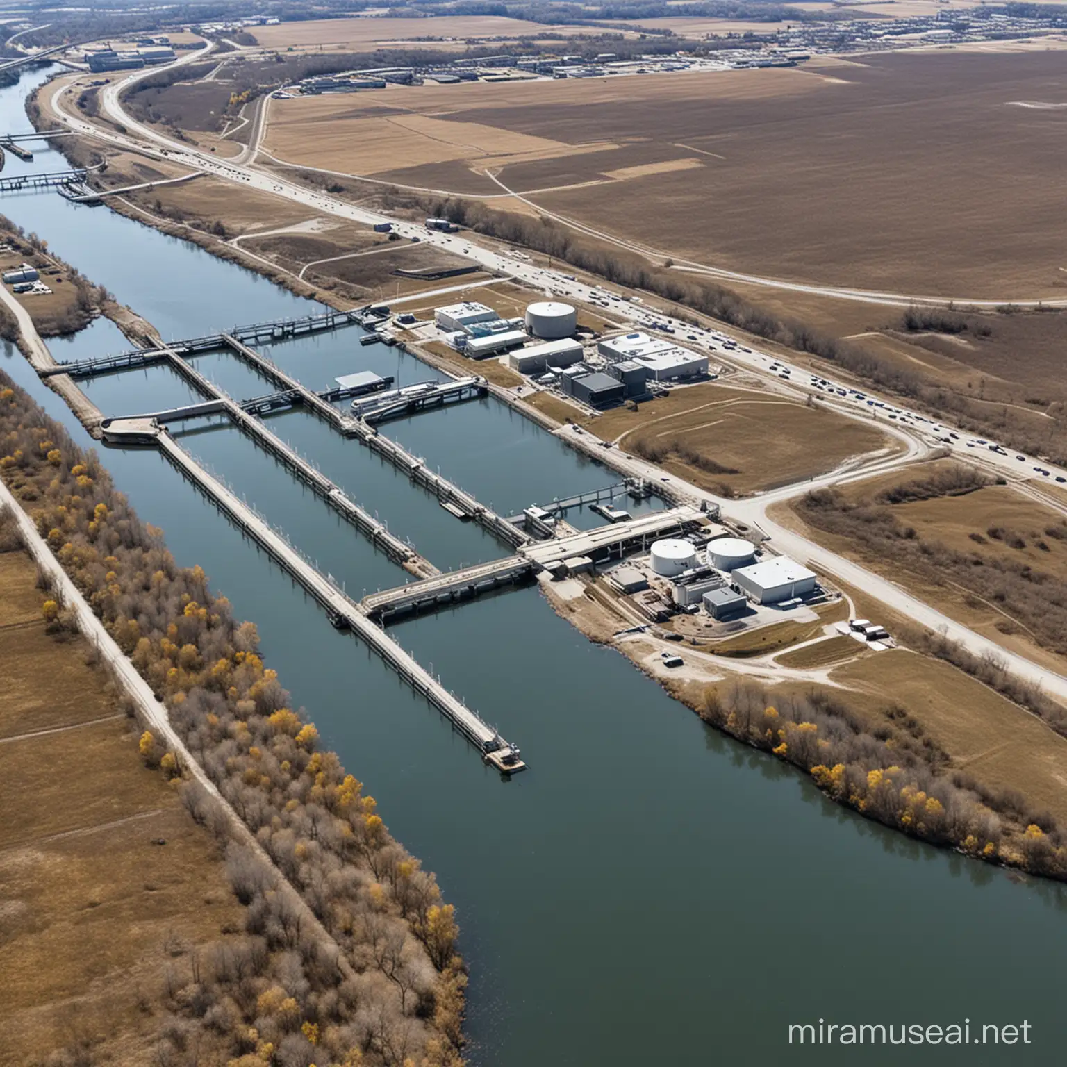 Industrial Wastewater Treatment Facility on Riverbank