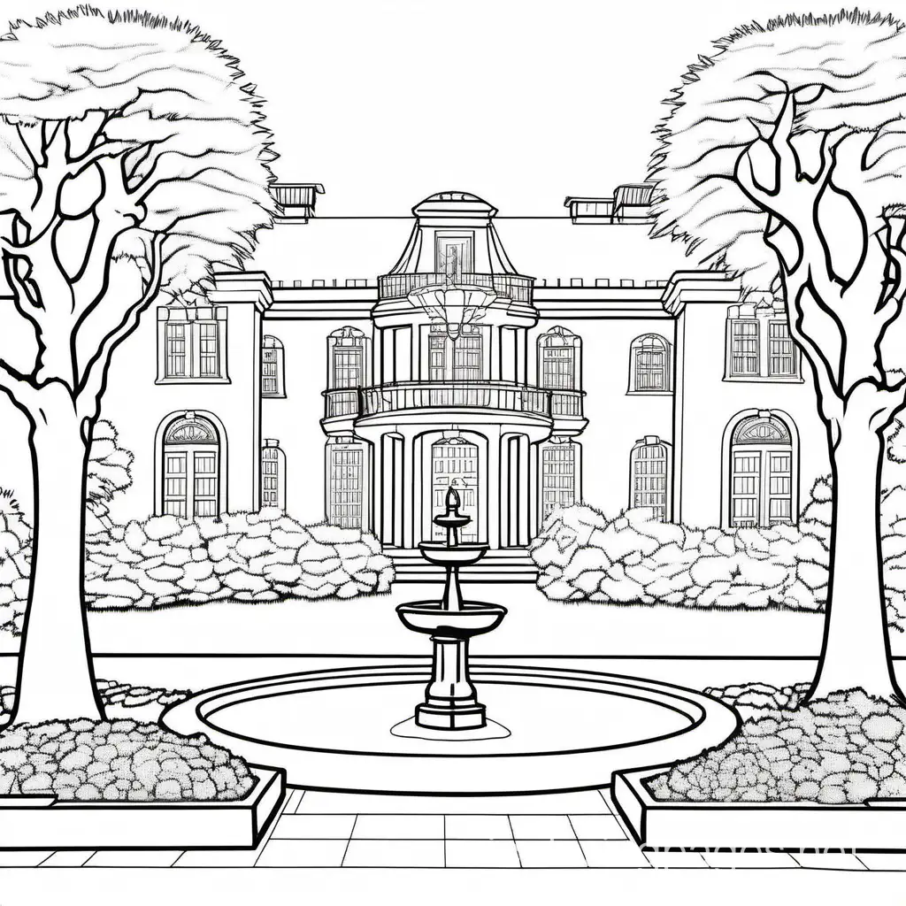 Man-Behind-Trees-in-Garden-Coloring-Page