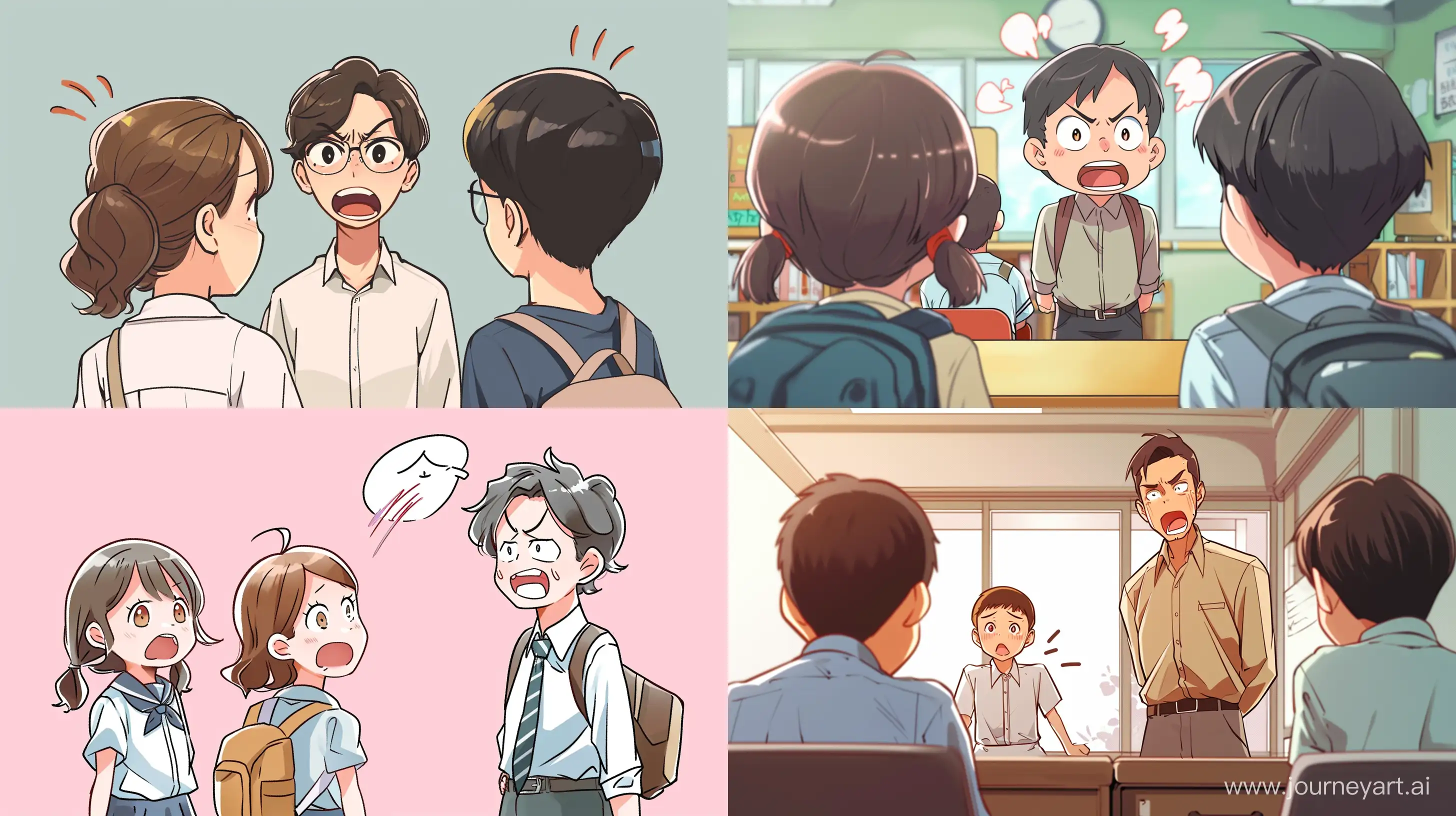 Chibi-Anime-Teacher-Supervising-Distant-Students-with-Shouting