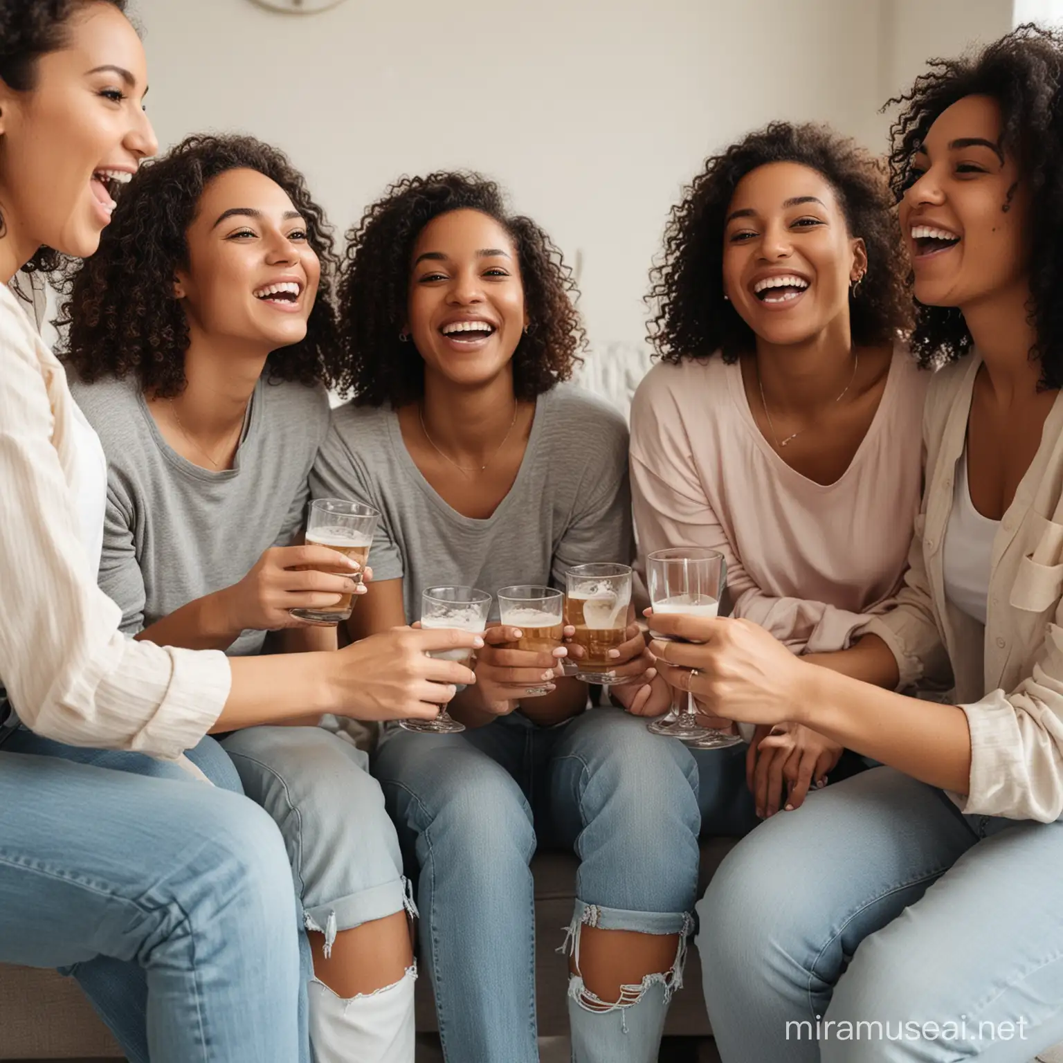 group of young christian mothers having fun and socializing