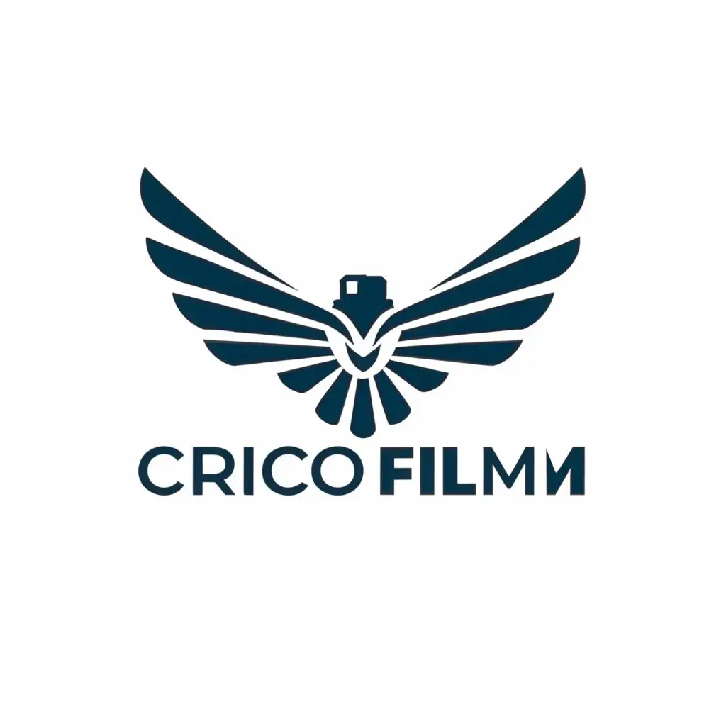 a logo design,with the text "Crico film", main symbol:eagle, camera,Minimalistic,be used in Events industry,clear background