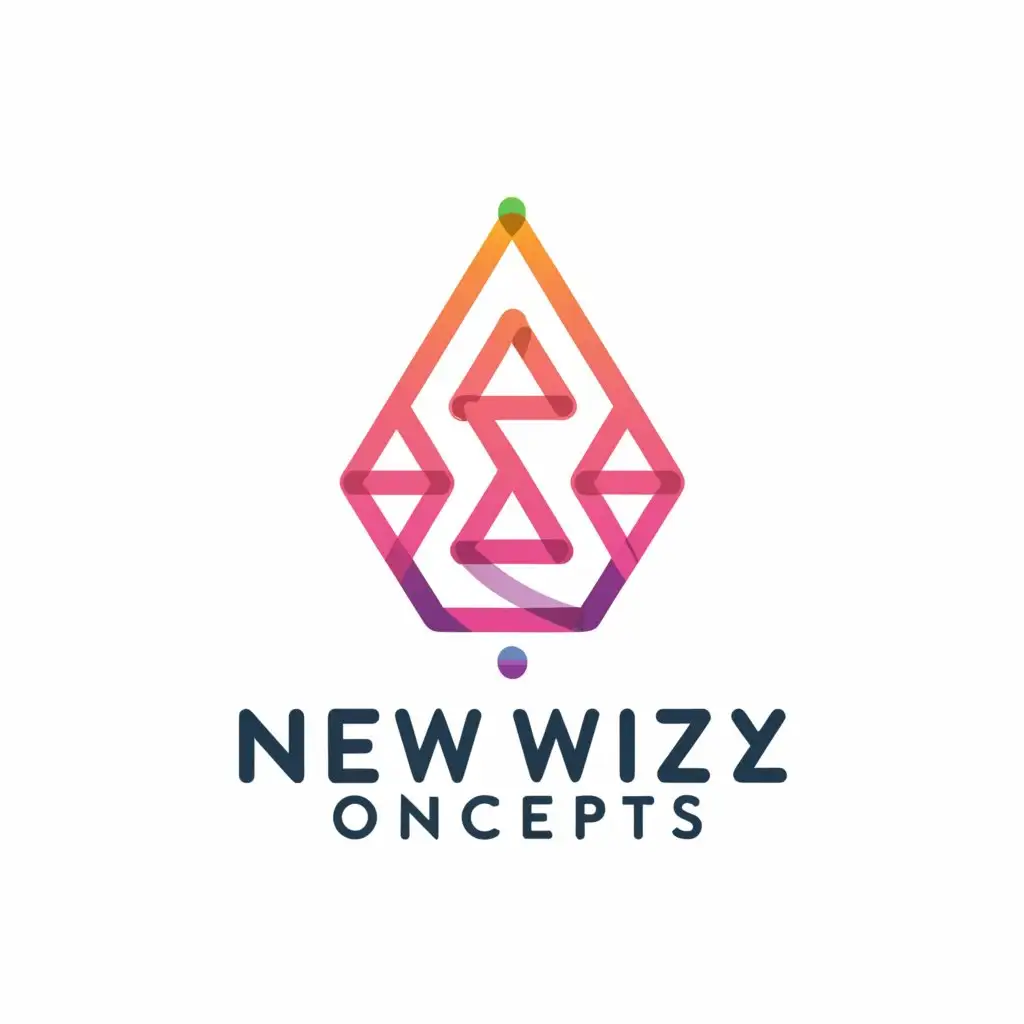 a logo design,with the text "New Wizzy Concepts ", main symbol:Graphics  ,complex,clear background
