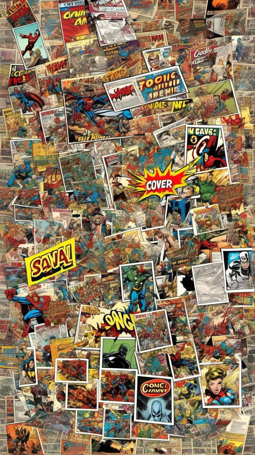 create a collage of comic themed things