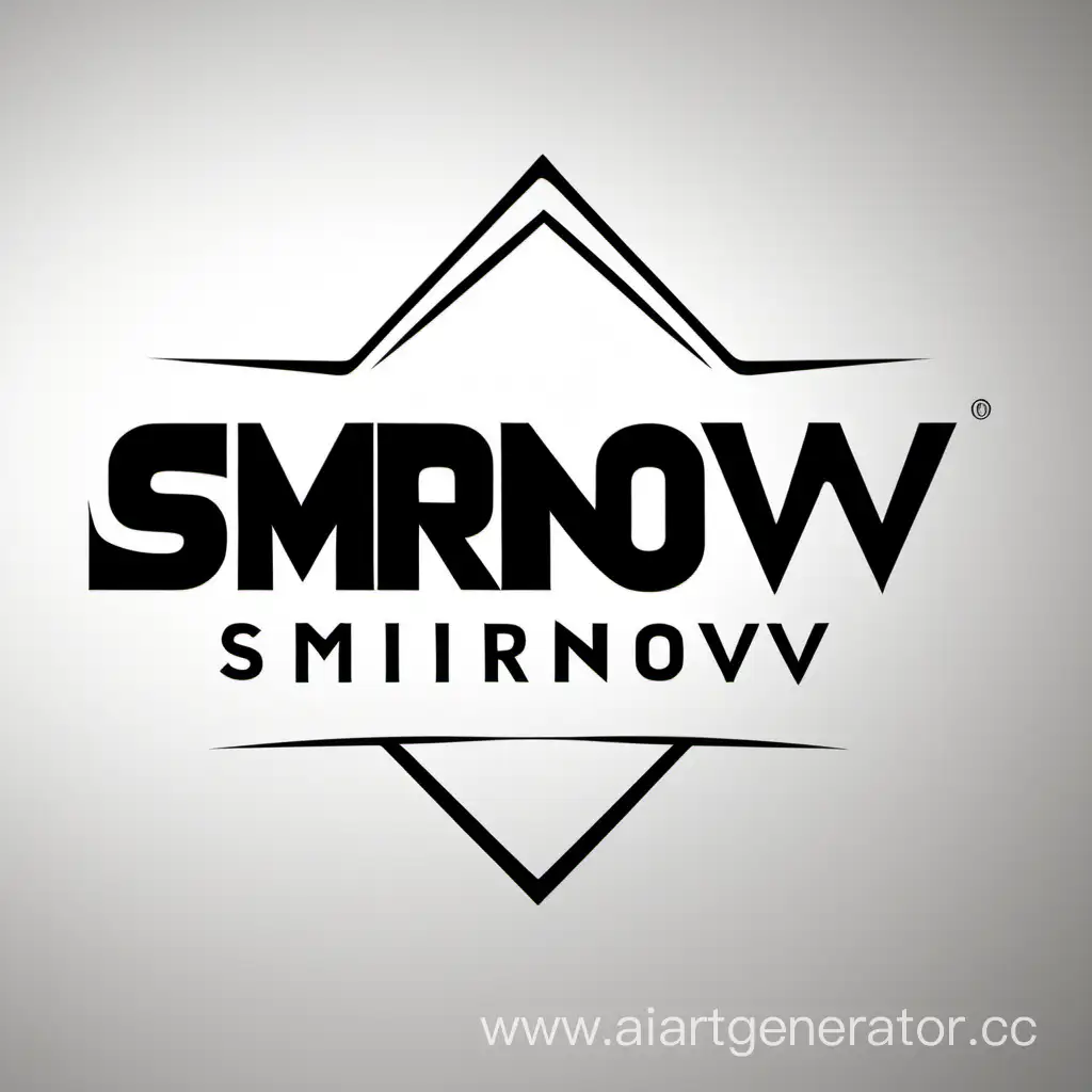  графический логотип компании "SMIRNOV", связанной с натяжными потолками. Под логотипом должен быть дескриптор 