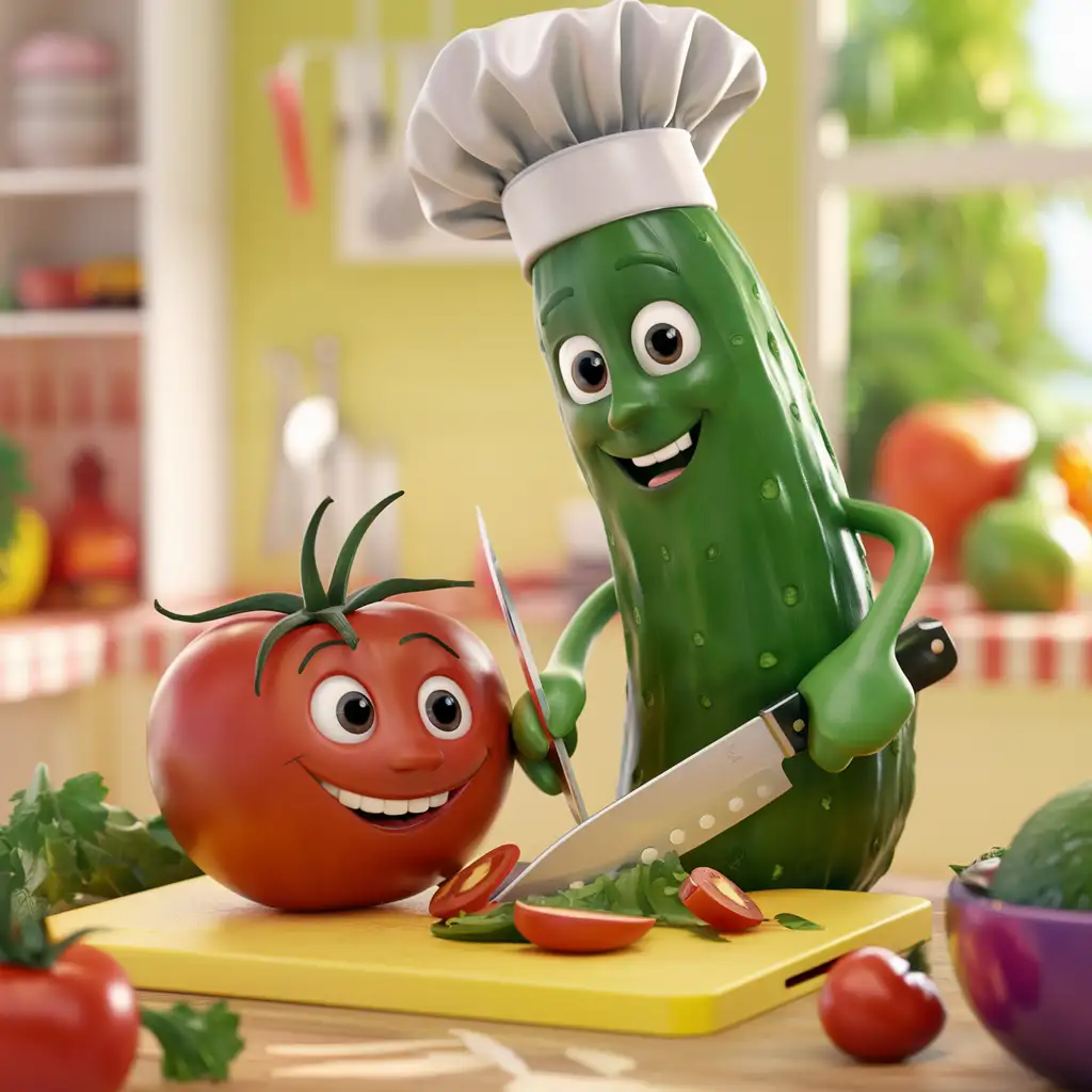 мультфильм где огурец и помидор готовят салат