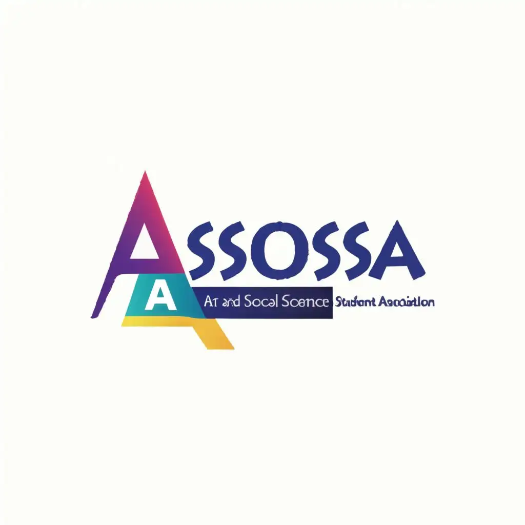 logo, ASOSSA, with the text "Art and social science student association", typography, be used in Education industry