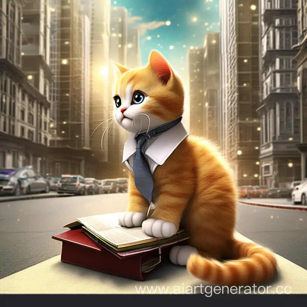 котик много учился и мечтал уехать в другой город, чтобы стать умным котиком