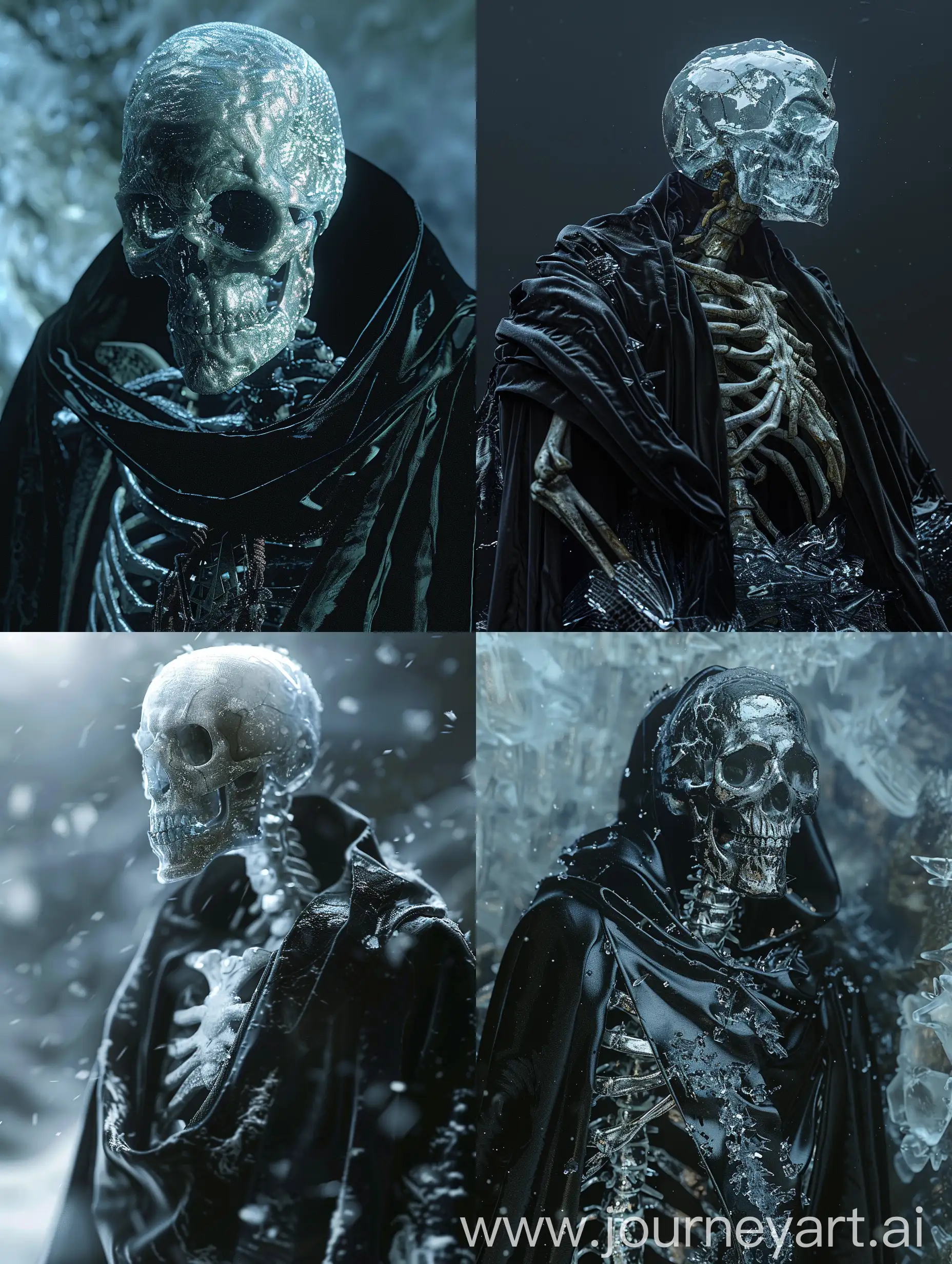 Ice skeleton, black robe, rpg