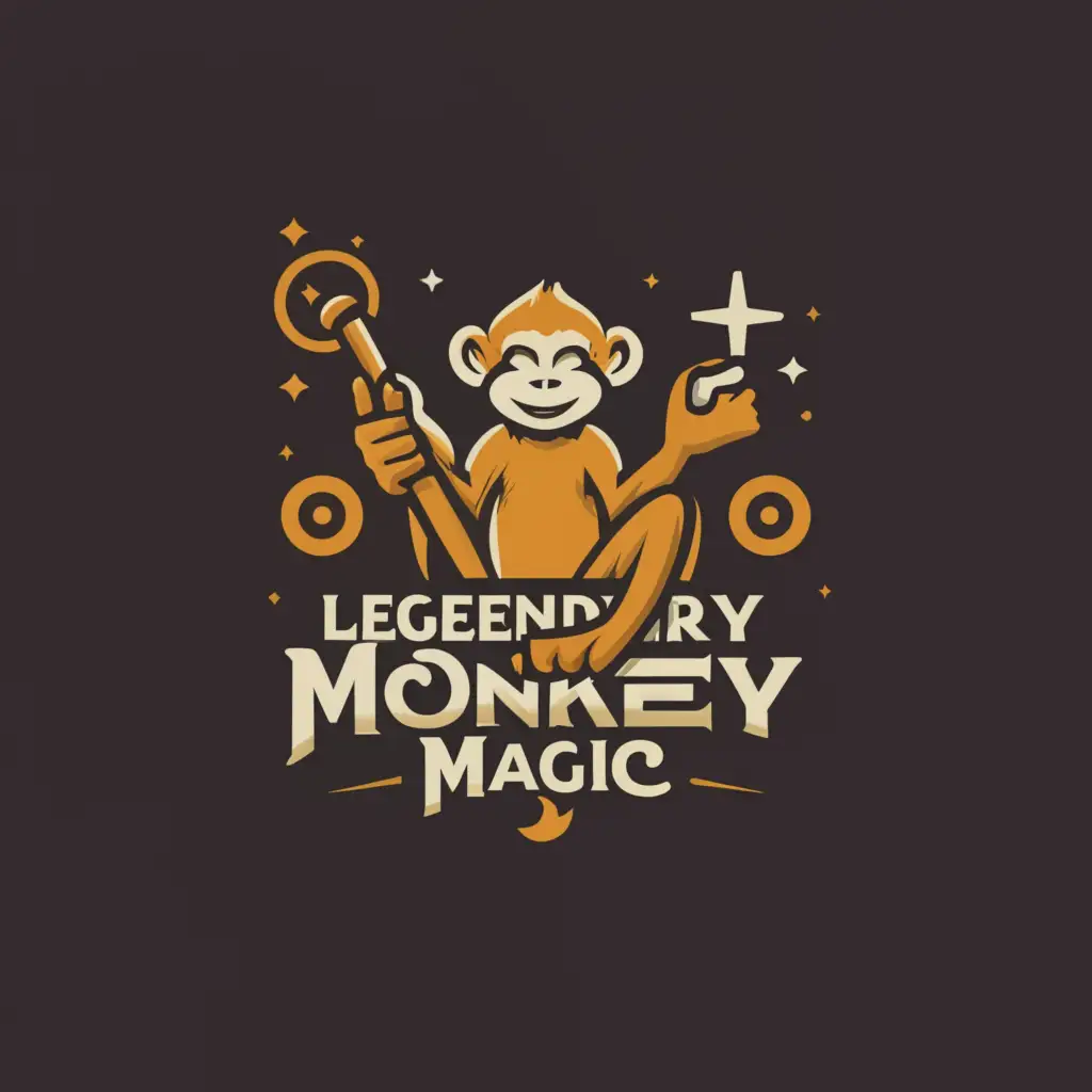 a logo design,with the text "Legendary Monkey Magic", main symbol:Magic,Minimalistic,be used in Education industry,clear background