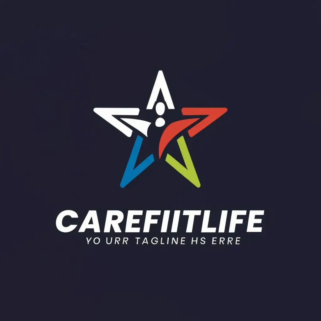 LOGO-Design-For-CareFitLife-Star-Symbol-Reflecting-Moderation-in-Sports-Fitness