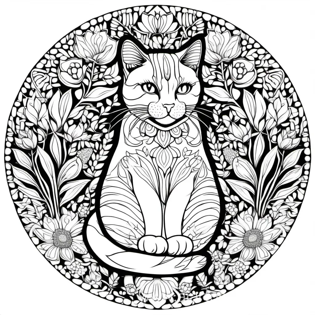 Mandala-Cat-Gardener-Tranquil-Feline-Crafting-Intricate-Patterns