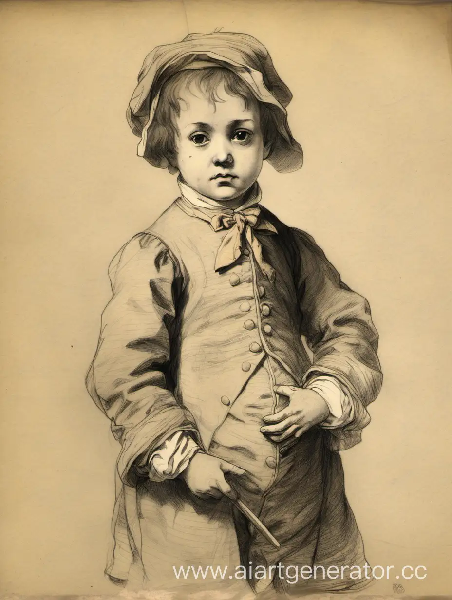 нарисуй бедного ребенка конца 18 века