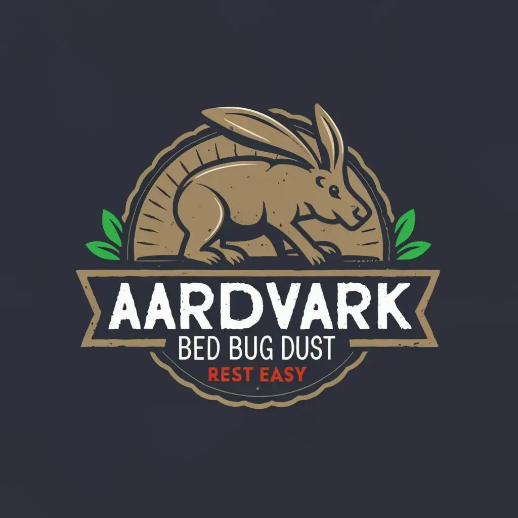 LOGO-Design-For-Aardvark-Bed-Bug-Dust-Rest-Easy-with-an-Aardvark-Icon-and-Bold-Typography
