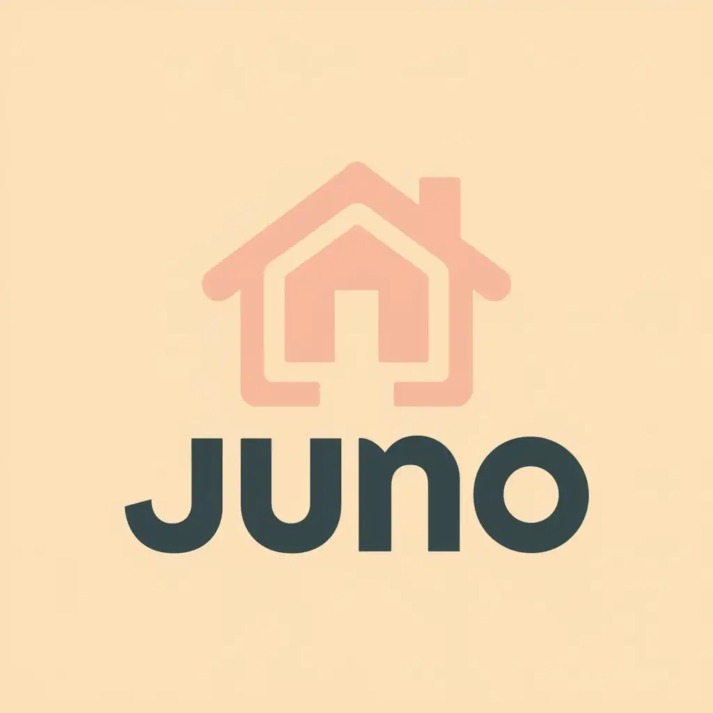 logo, A house in peach colors., with the text "Juno", typography, be used in Technology industry