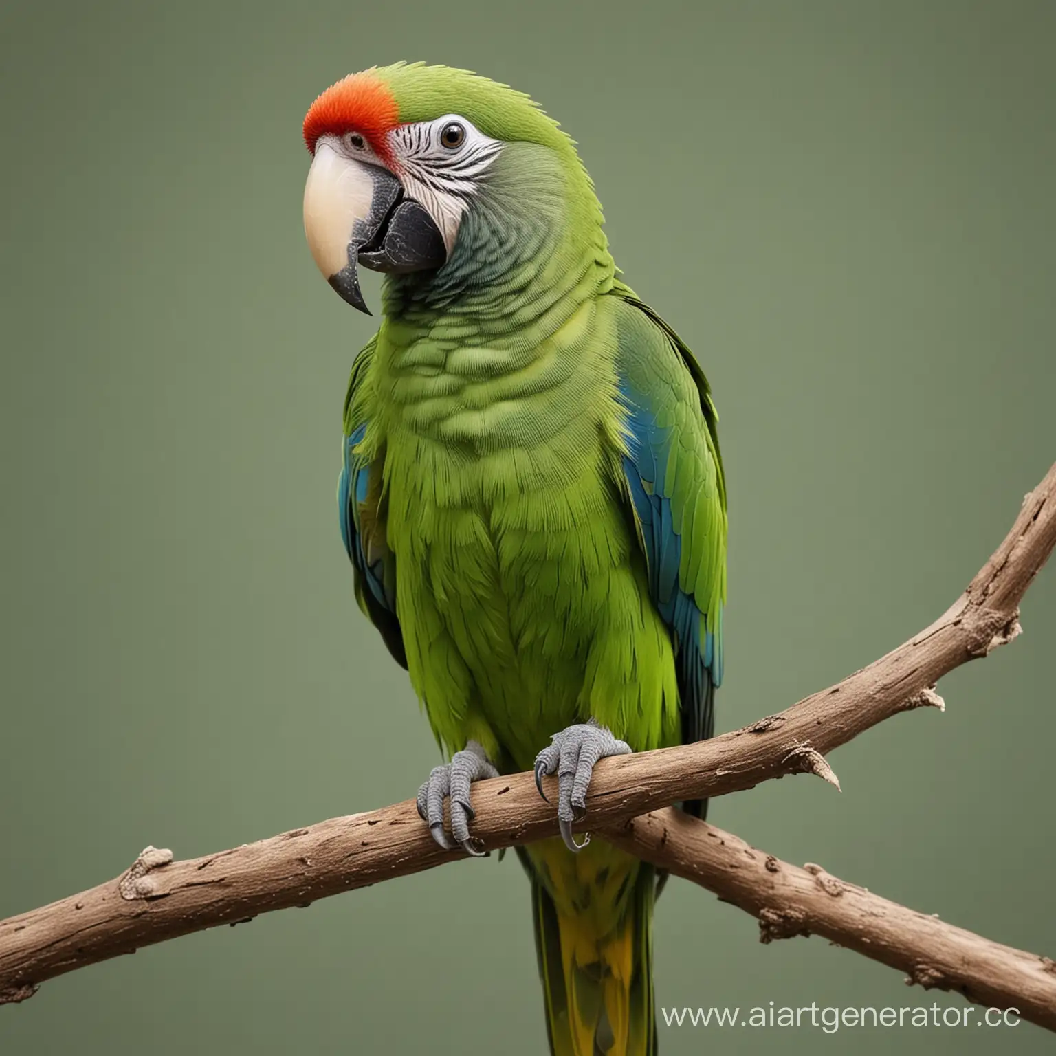Female-Parrot-Perching-on-a-Branch