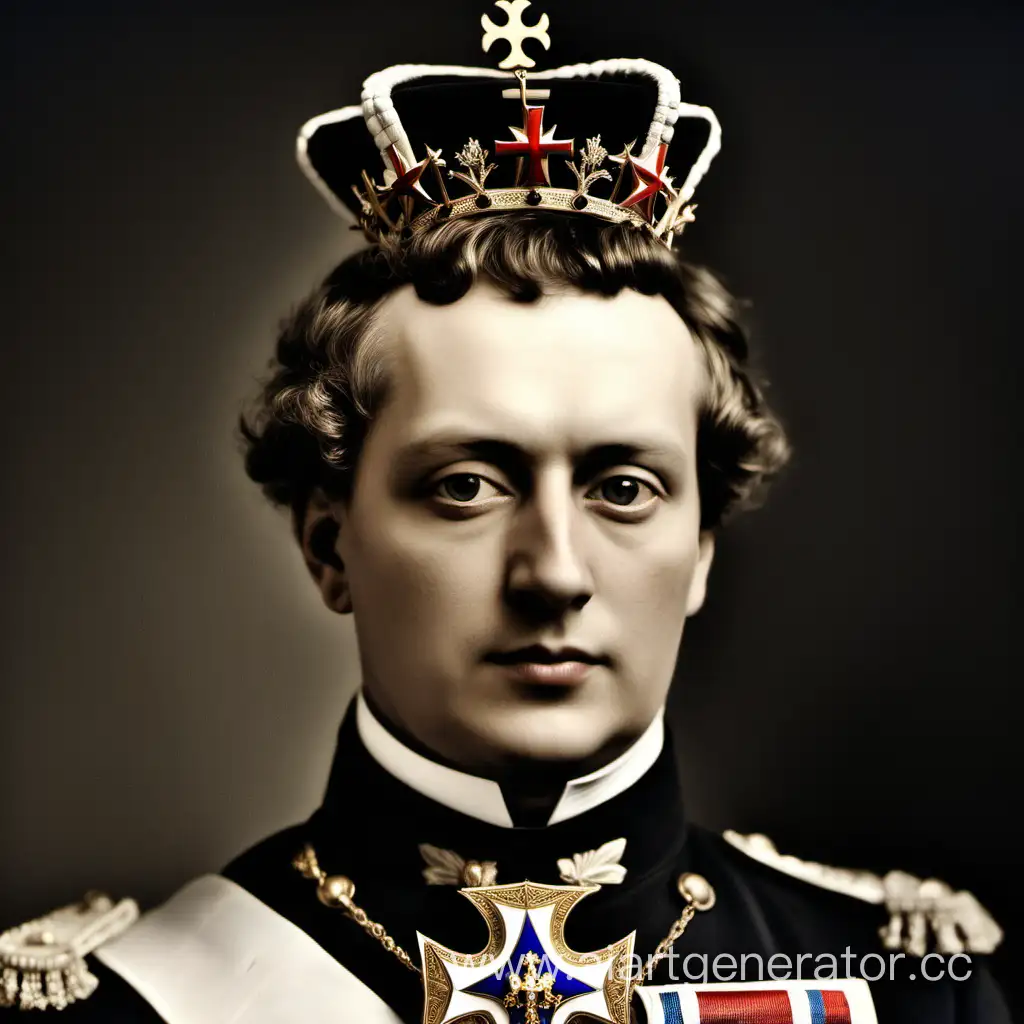 Portrait-of-Emperor-Alexander-I-Handsome-Monarch-with-Modest-Uniform-and-Order-Insignia