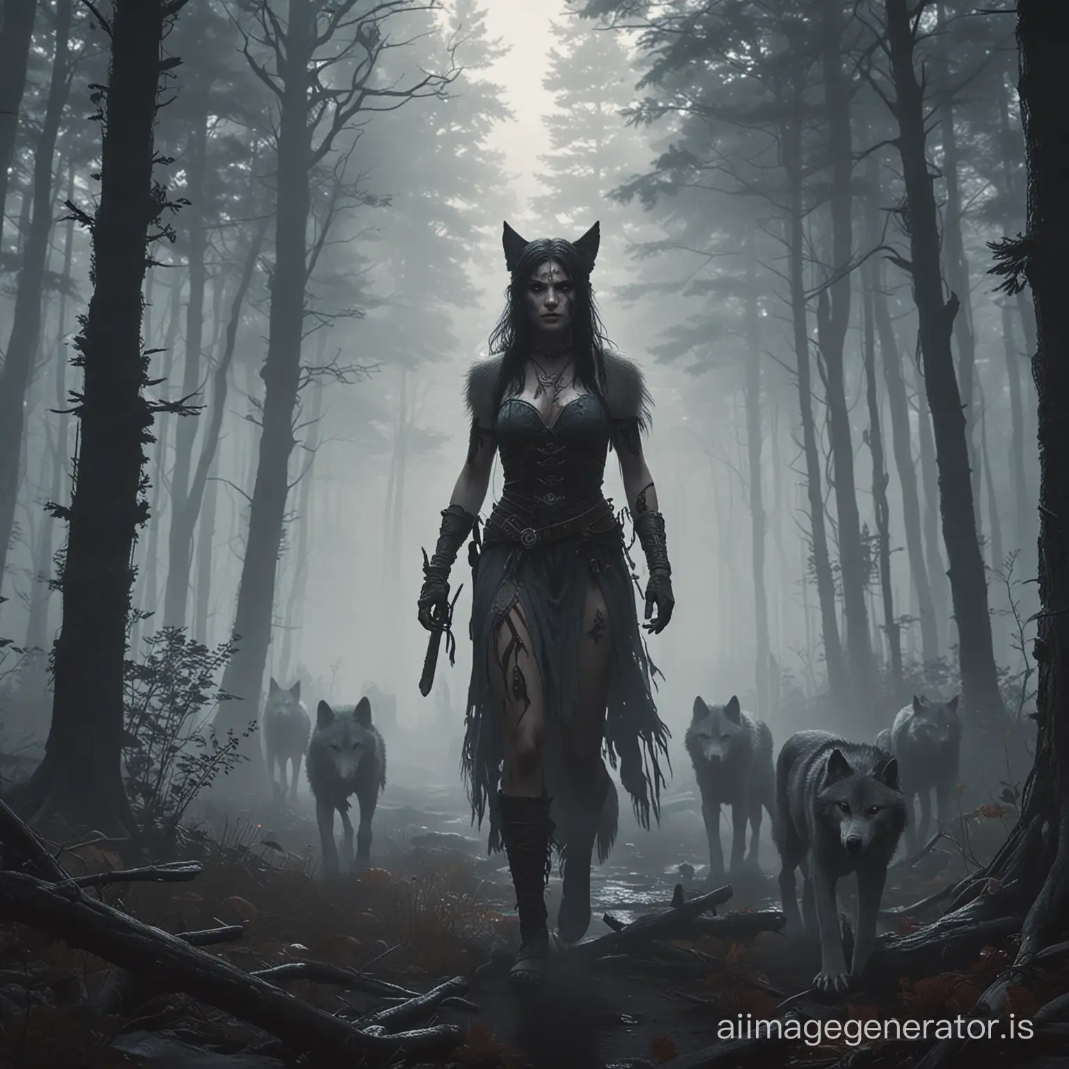 wolf Maiden  wanders in to a fog filled forest with  companions something feels off almost as if they are being watched almost like it was  Dead by Daylight 