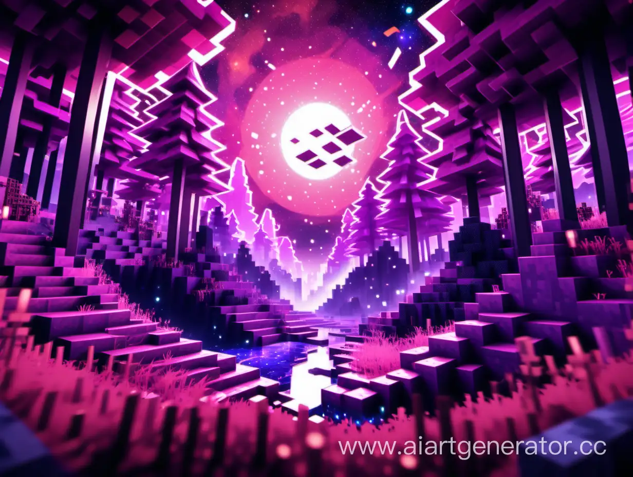 Cosmic-Minecraft-World-in-PinkPurple-Shades