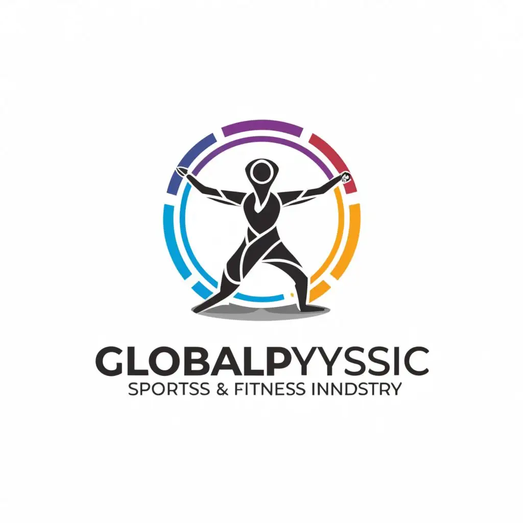 a logo design,with the text "Global physic fusion", main symbol:AI Body Cultural heritage technology,complex,be used in Sports Fitness industry,clear background