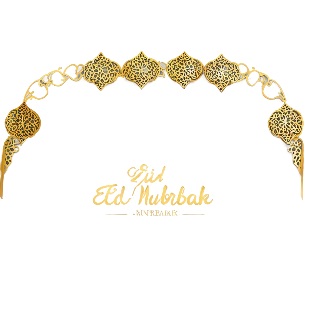 eid mubarak with gold metalic style