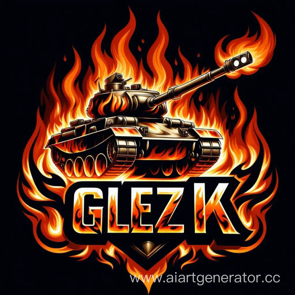 Логотип GLEKZ с танком в огне