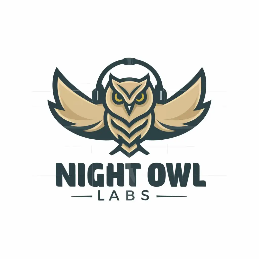 a logo design,with the text "Night Owl Labs", main symbol:headphones,complex,be used in Restaurant industry,clear background