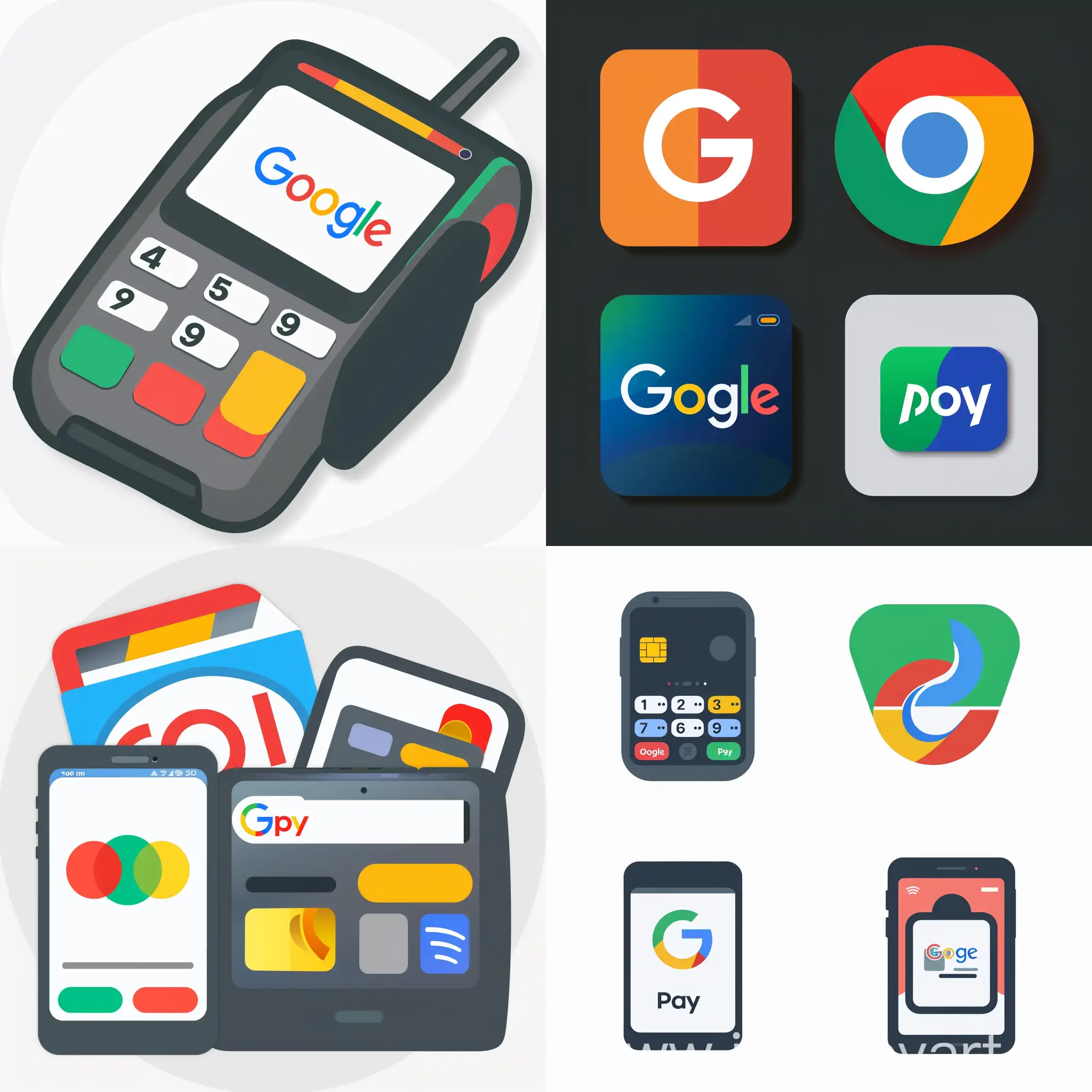 create a logo of google pay and similar payments apps together