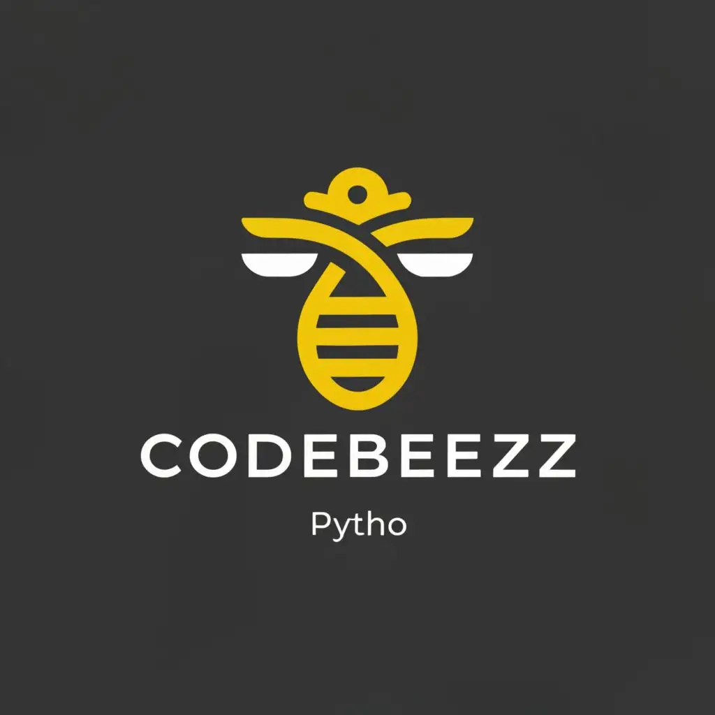 a logo design,with the text "codebeez", main symbol:bee & python,Minimalistic,be used in Technology industry,clear background