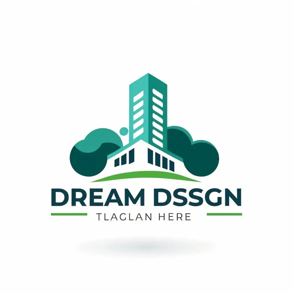 LOGO-Design-For-Dream-Design-CloudTopped-Building-with-Typography-for-Construction-Industry