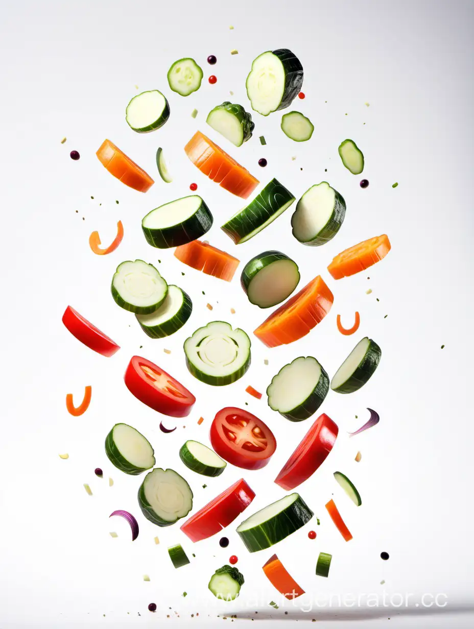 Colorful-Sliced-Vegetables-Floating-in-Air-on-White-Background
