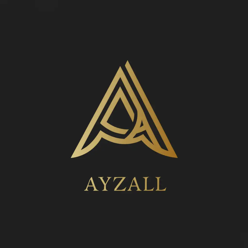 a logo design,with the text "Ayzall", main symbol:Beautiful Letter A, black and gold colors,complex,be used in Retail industry,clear background