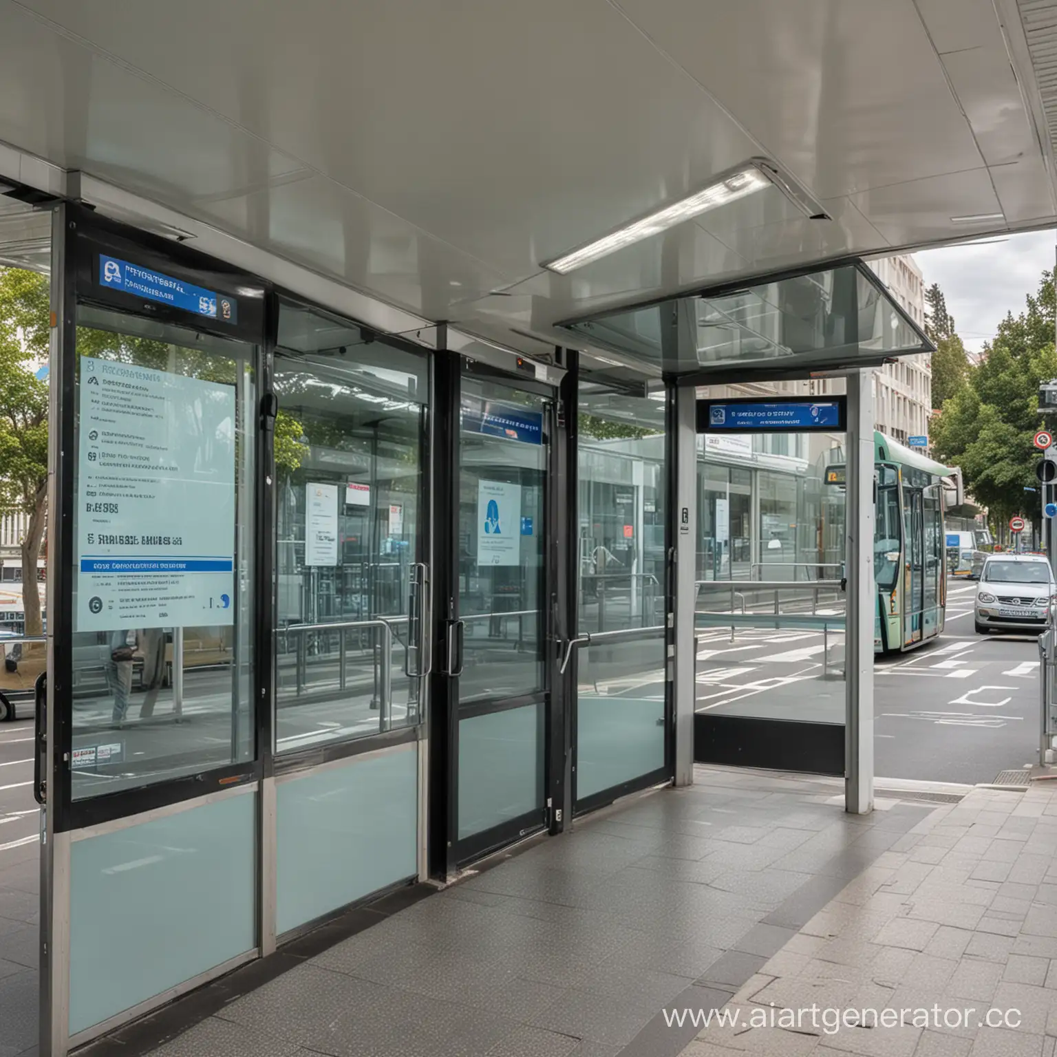 Modern-Public-Transport-Stop-with-Glass-Doors-and-Information-Panels