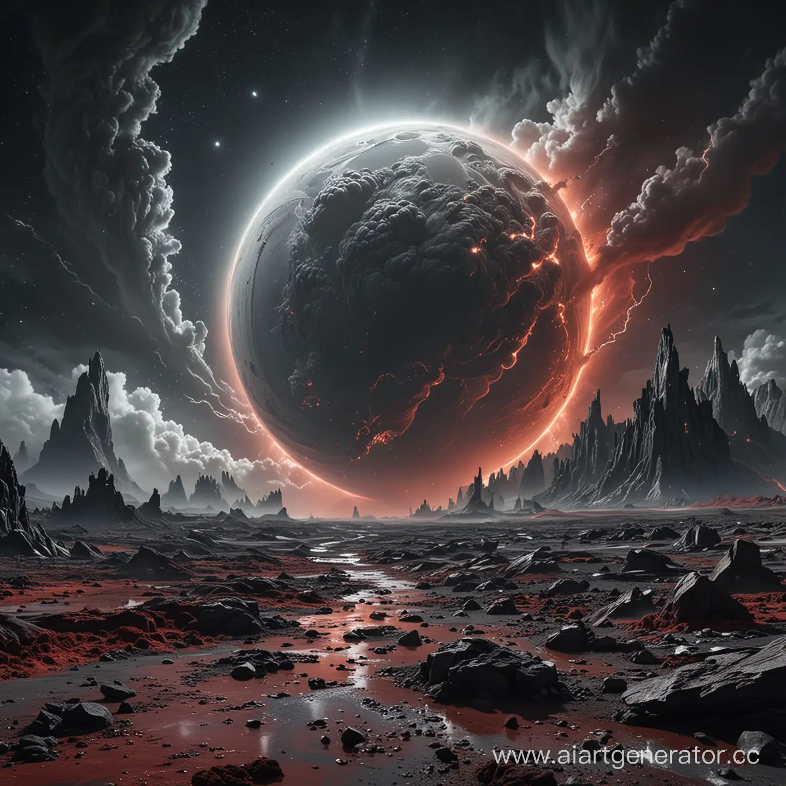 A hyper-realistic sci-fi lunar landscape featuring a mesmerizing red to grey glow, showcasing intricate textures and details in 4K resolution. The wide shot captures a massive grey to white tornado stirring up dust particles on the moon's surface, evoking a cinematic and epic vibe reminiscent of "The Dark Crystal." Shot in street style with analog undertones, this image radiates ultra-realism, captured on a Fujifilm XT3 with a Plaubel Makina W67 Camera, 50mm lens, and F/2.8 aperture. HDR, color grading, volumetric lighting, reflections, and a shallow depth of field combine to create a visually stunning and extraordinarily detailed scene, akin to a high-fashion photograph. cinematic, epic realism,8K, highly detailed, documentary film still, analog style, RAW photo, hyper real photo, ultrarealistic uhd faces, 8k uhd, dslr, soft lighting, high quality, film grain, Fujifilm XT3, photographed on a Plaubel Makina W67 Camera, 50mm lens, F/2. 8, HDR, hyper-realistic, colorgraded, volumetric lighting, shallow depth of field, reflections, absurdres, fashion shot