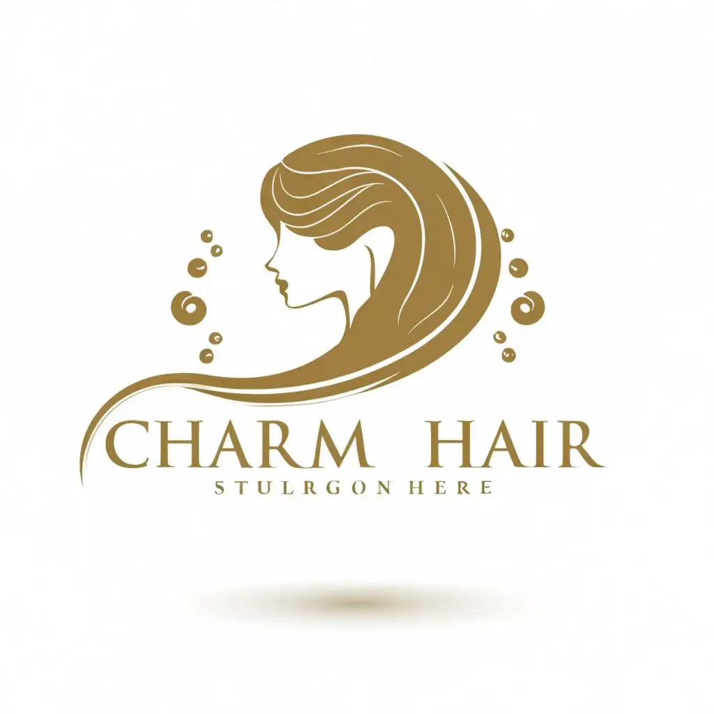 logo, hair, with the text "charm hair", typography, be used in Beauty Spa industry