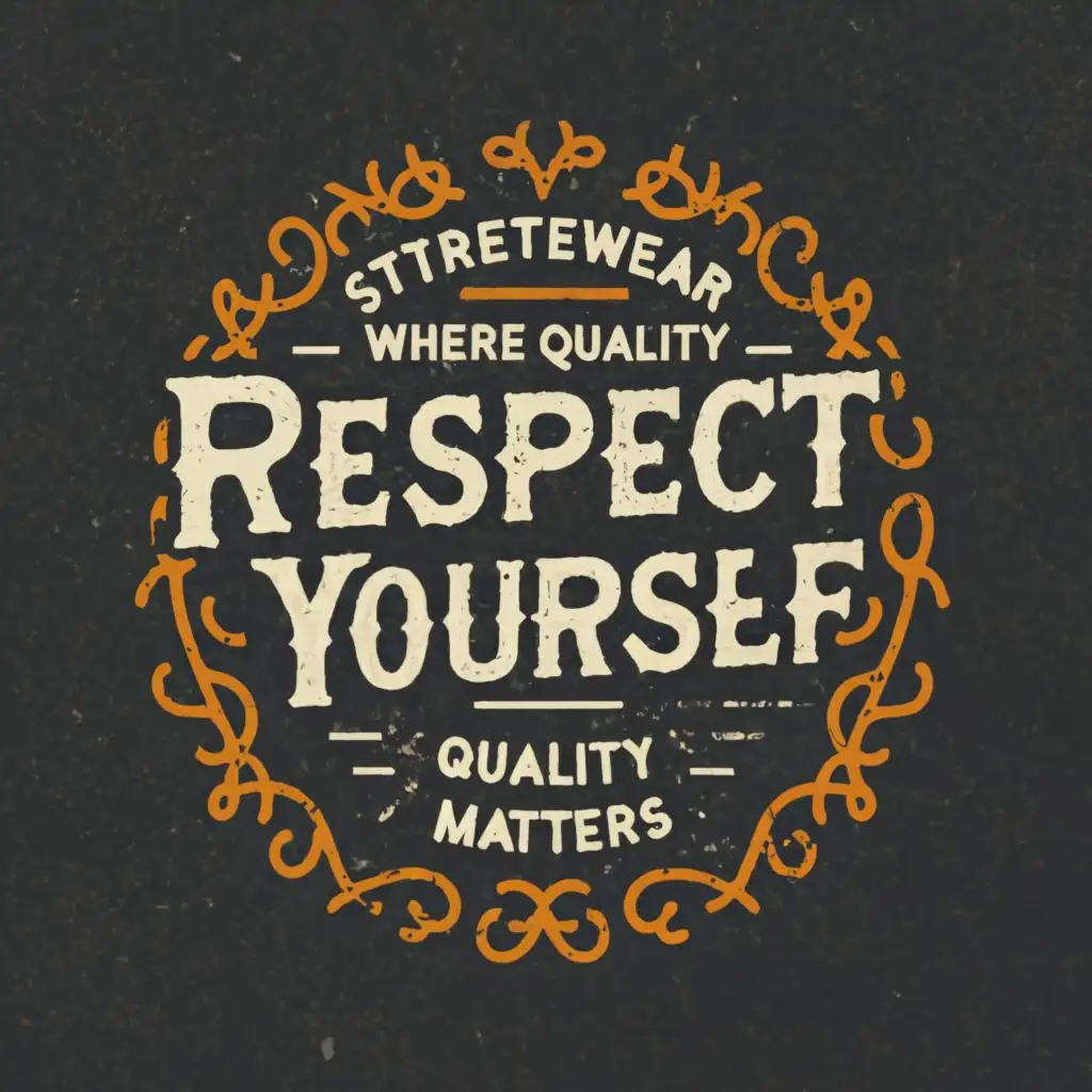 logo, StreetWear

says "Streetwear Where Quality Matters", with the text "Respect Yourself", typography, be used in Retail industry, spelled correctly