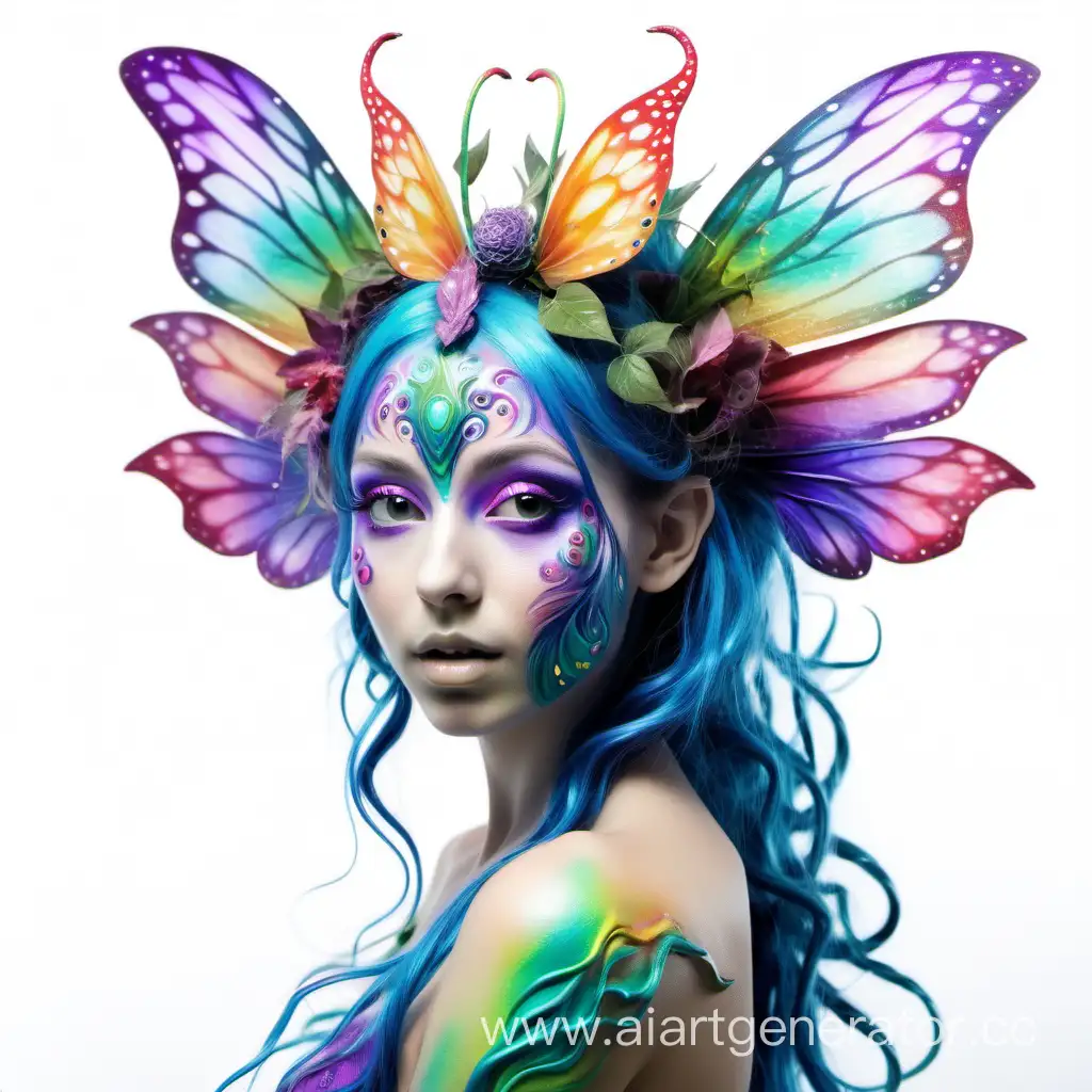 Enchanting-Nymph-in-Vibrant-Colors-on-a-Pure-White-Canvas