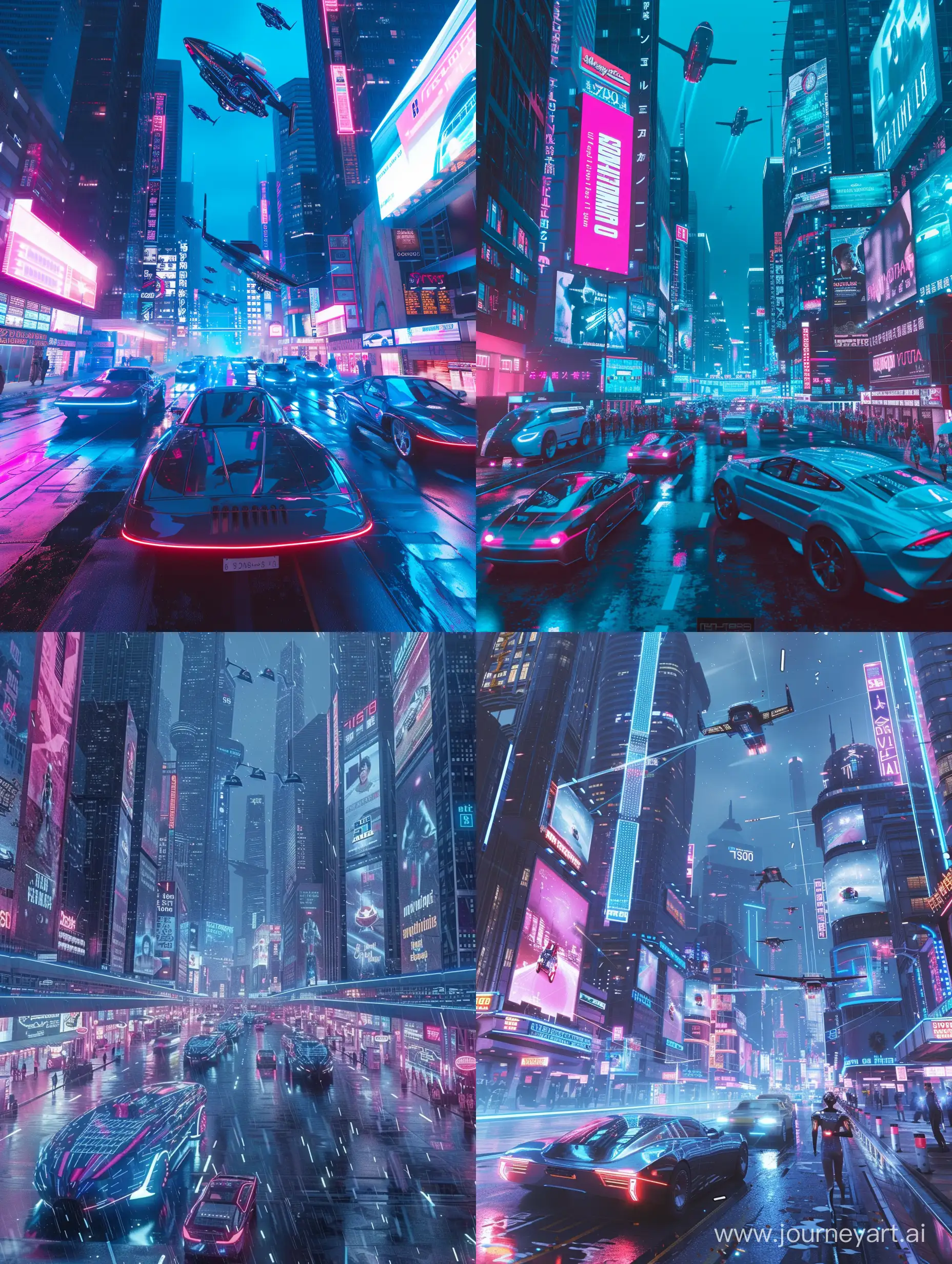 Futuristic-Neon-Cityscape-with-Cyberpunk-Vehicles-and-Fashion