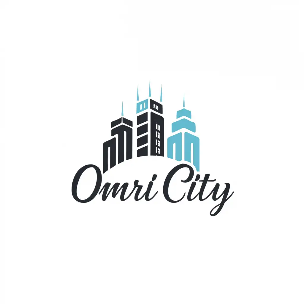 a logo design,with the text "Omari City", main symbol:built,built,building,city,Moderate,be used in Real Estate industry,clear background