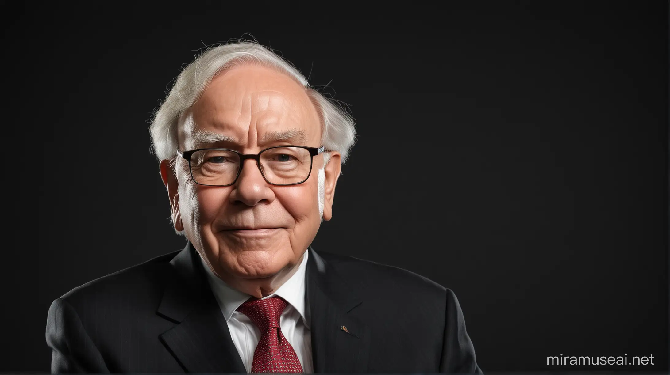 Warren Buffett Offering Advice Against Black Background