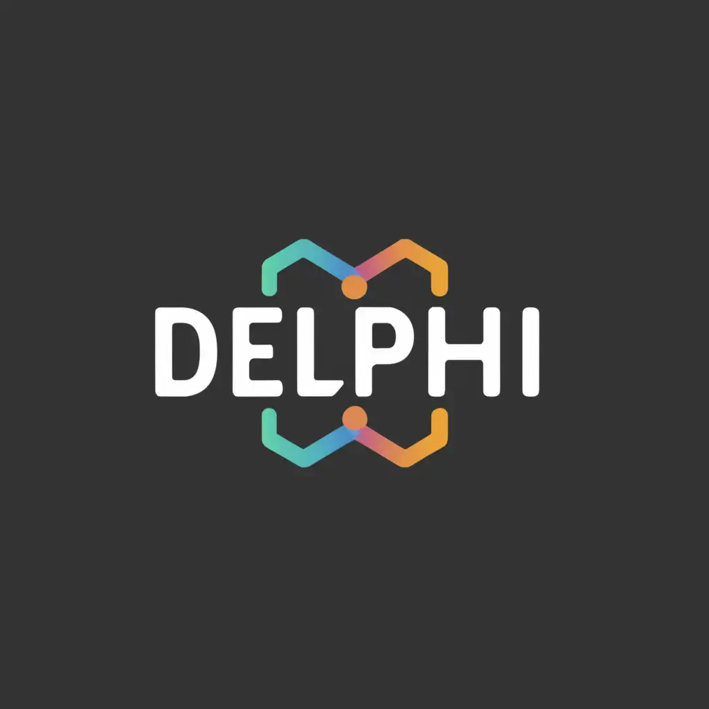a logo design,with the text "DELPHI", main symbol:Robot,Moderate,clear background