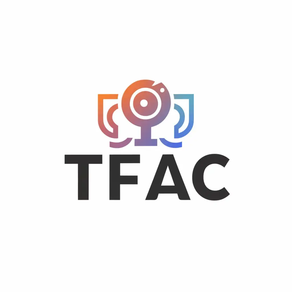 a logo design,with the text "TFAC", main symbol:audio classification security legal evidence ai cctv,Minimalistic,be used in Legal industry,clear background