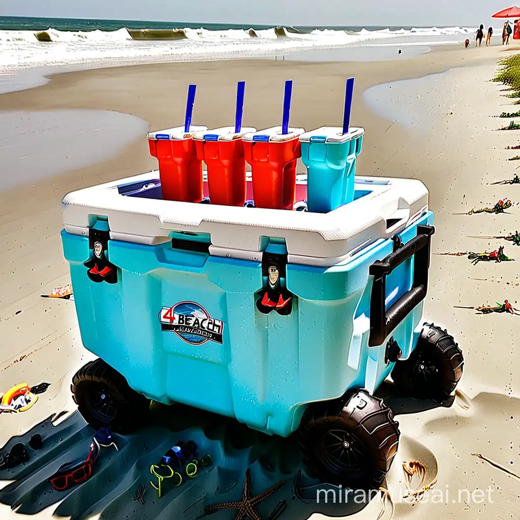 Fun Beach Day with Rotomold Cooler and Beach Wheels