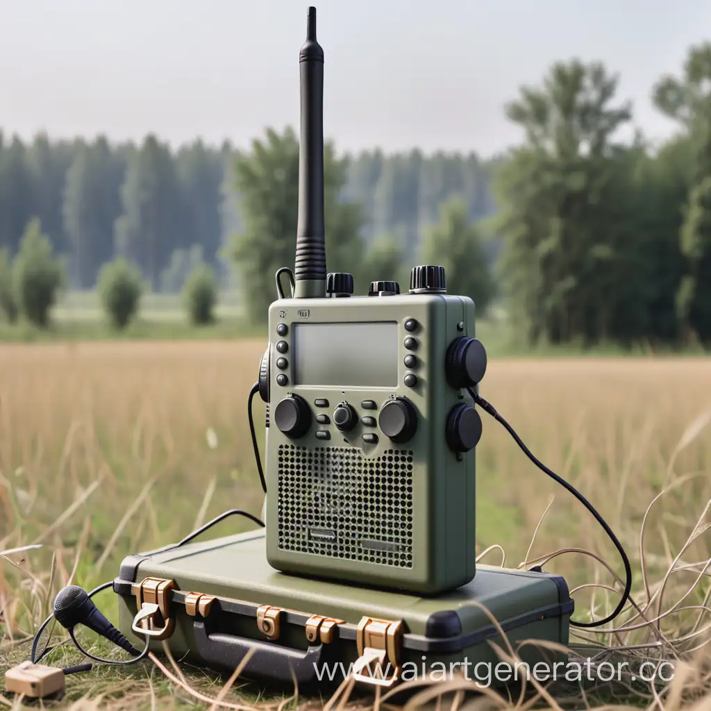 Портативная радиостанция связи на поле