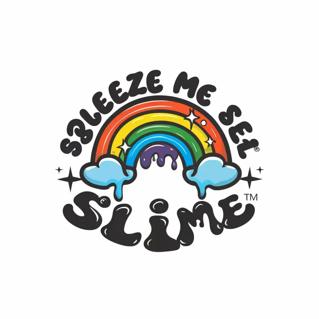 LOGO-Design-For-Squeeze-Me-Slime-Playful-Rainbow-and-Cloud-Theme-on-a-Clear-Background