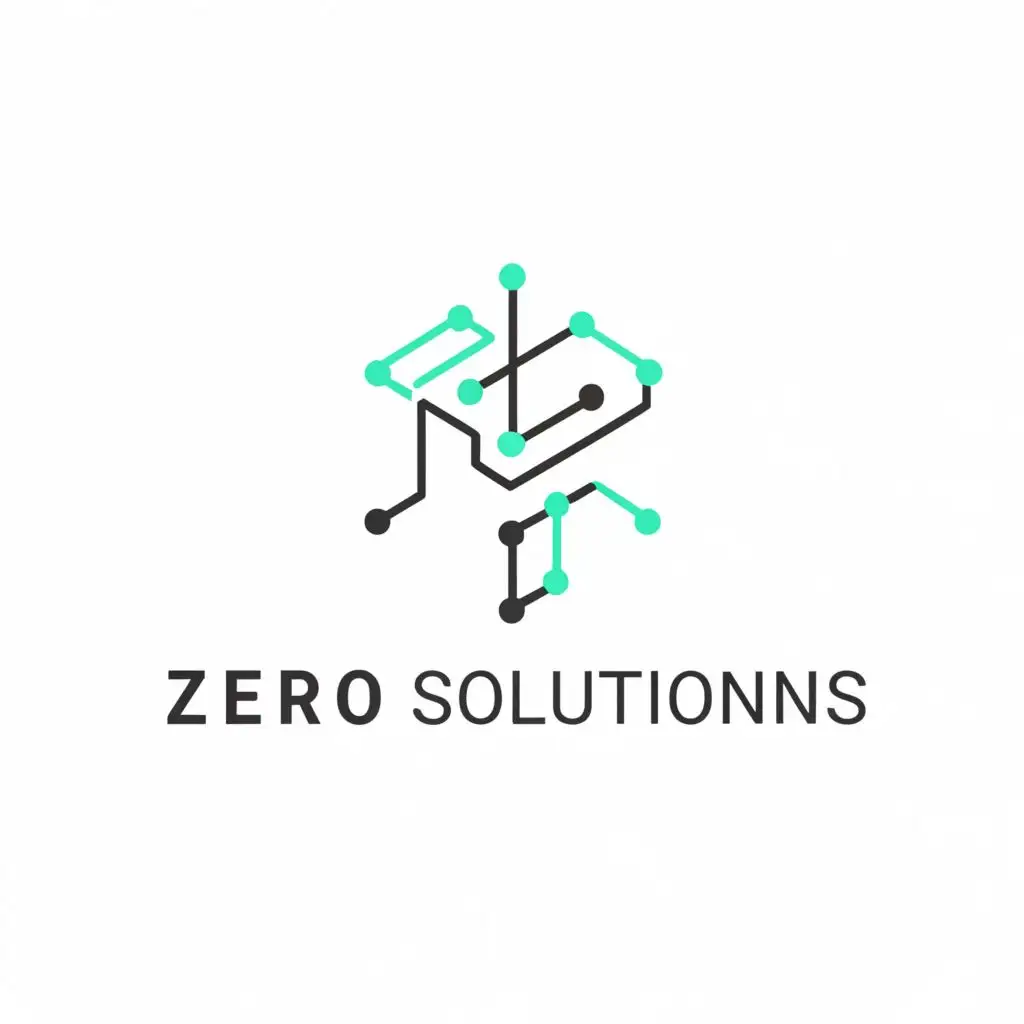 a logo design,with the text "Zero Solutions", main symbol:Technology symbol,Minimalistic,be used in Technology industry,clear background